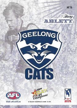 2008 Select AFL Champions - Holographic Foils #HF76 Gary Ablett Jr. Back